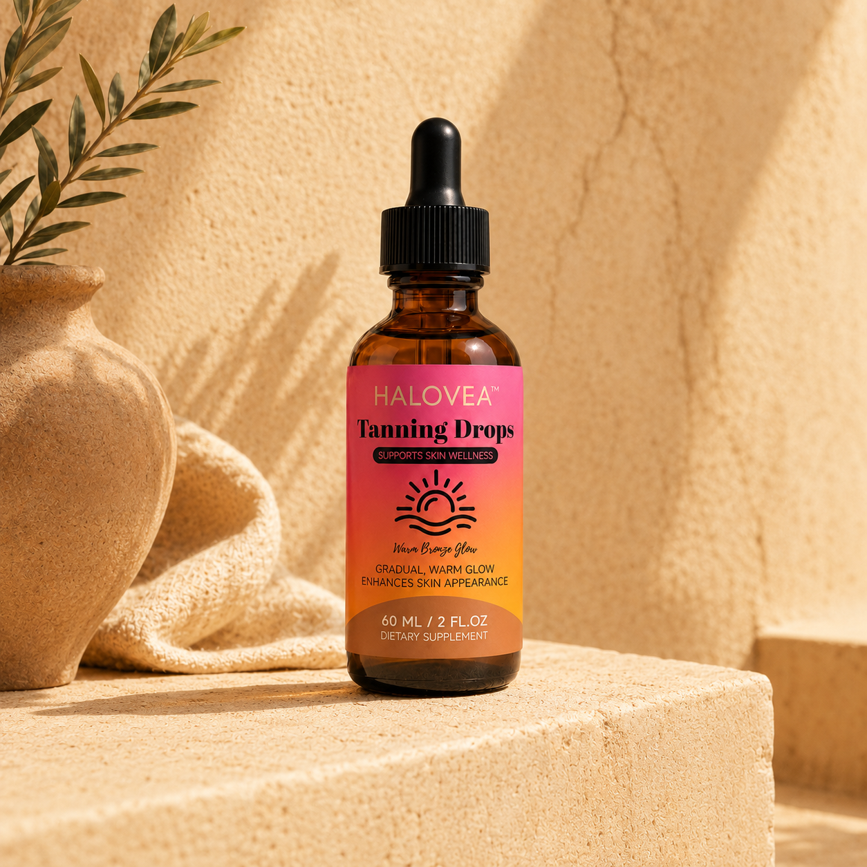 Gouttes Autobronzantes à Boire 60ml | HALOVEA™